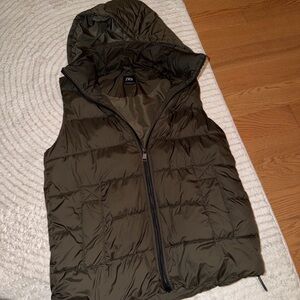 Zara Khaki Green Quilted Vest